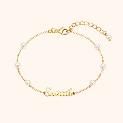 Gepersonaliseerde Fijne Parel Naam Armband