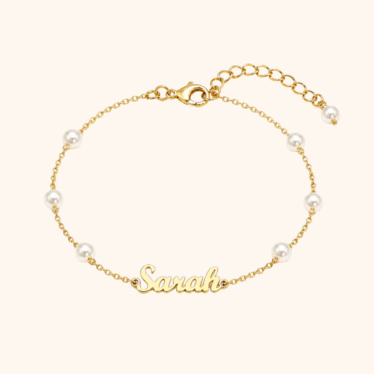 Gepersonaliseerde Fijne Parel Naam Armband