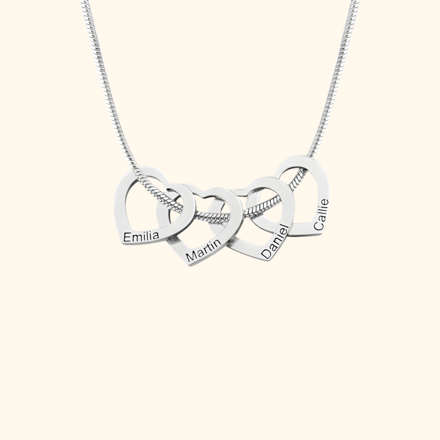 Custom Gegraveerde Familie Hart Ketting