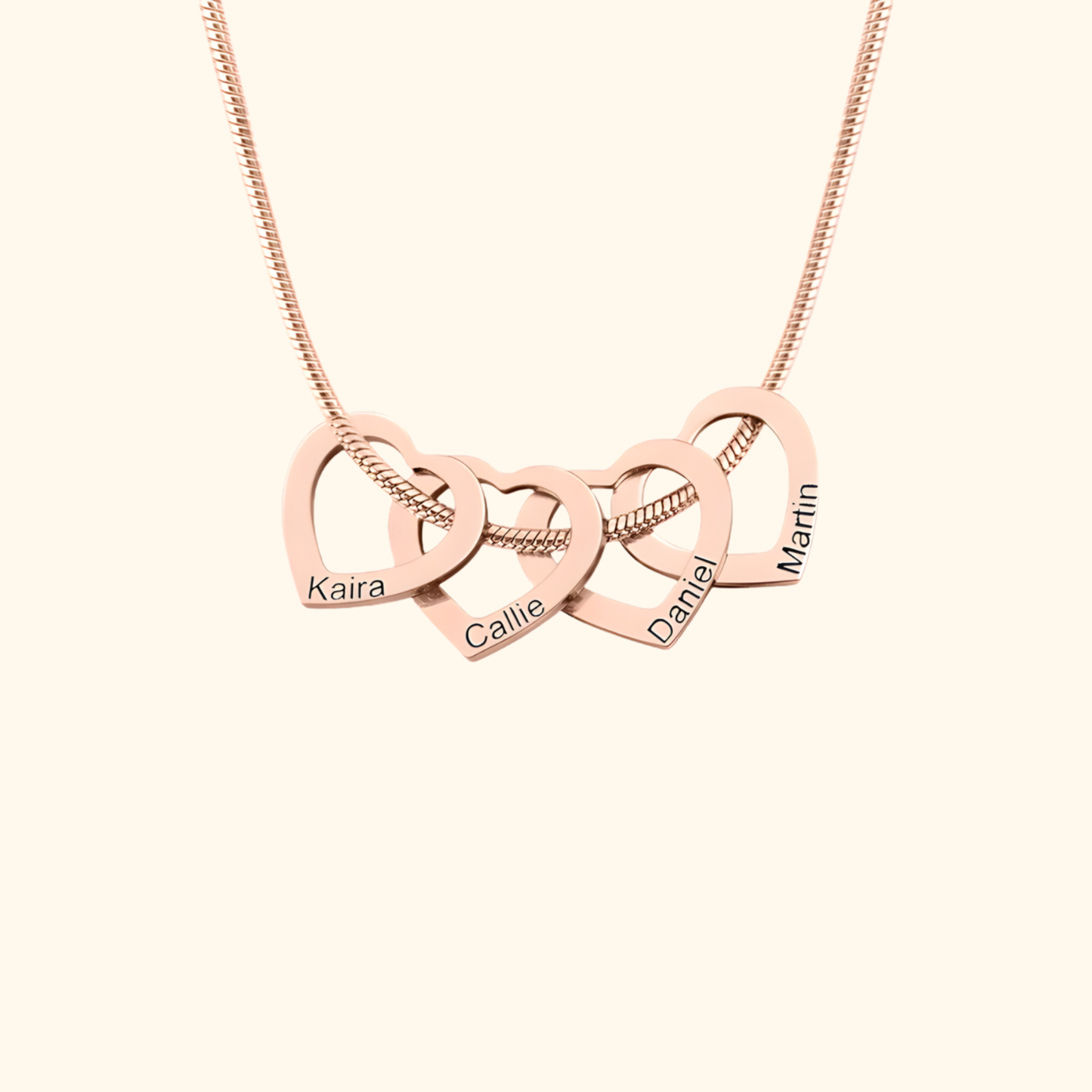 Custom Gegraveerde Familie Hart Ketting