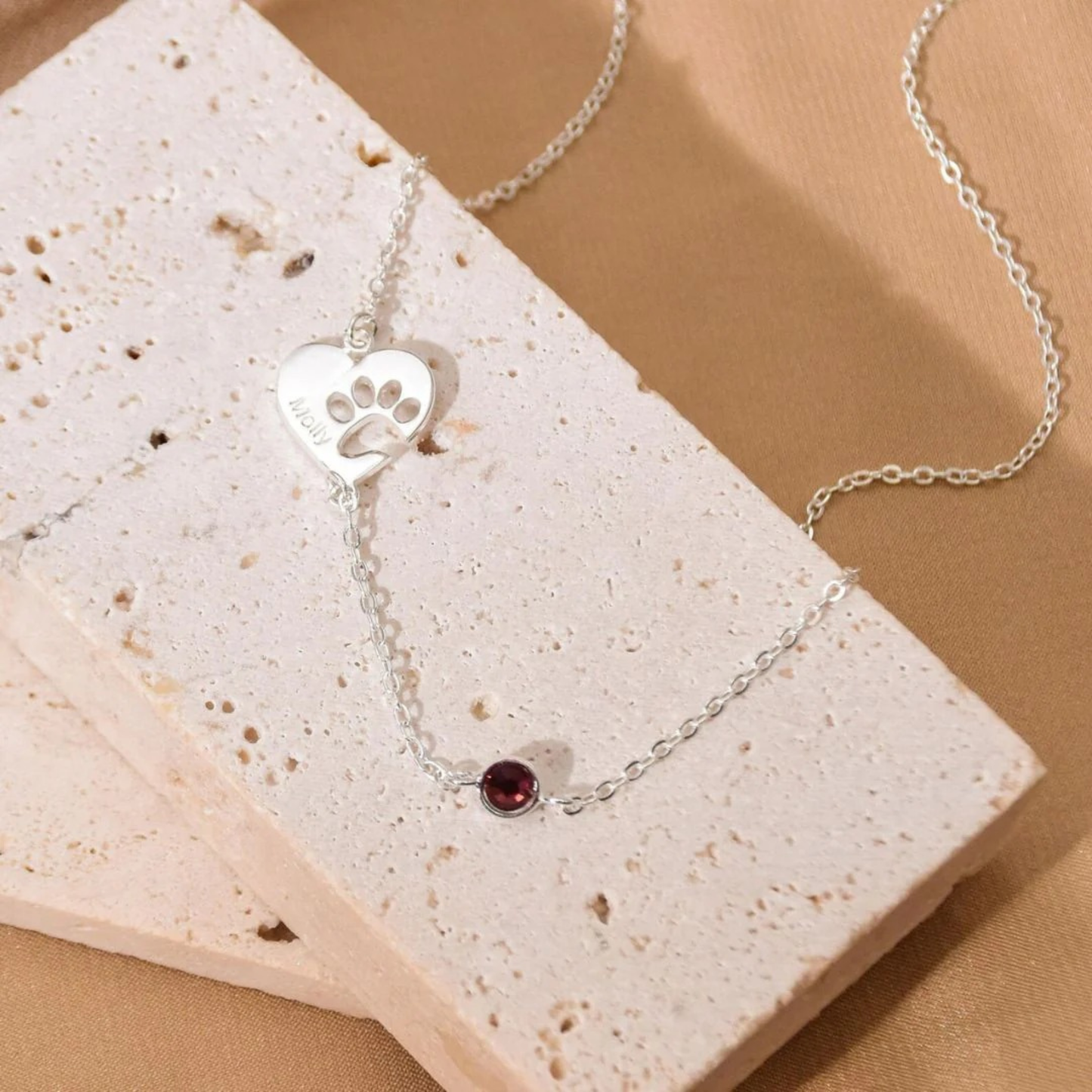 Pootafdruk Gegraveerde Ketting