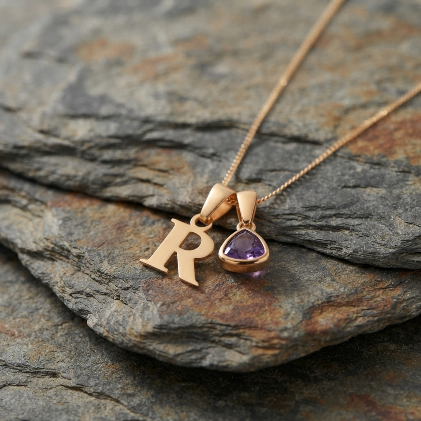 Initiaal Geboortesteen Bedel Ketting
