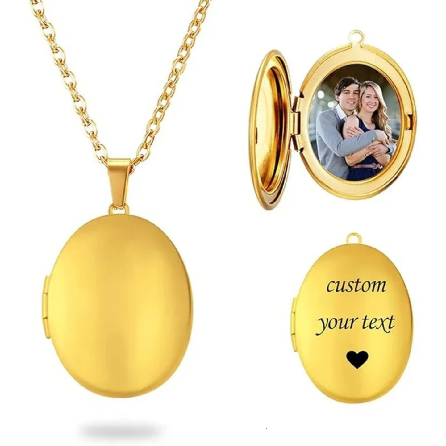 Gepersonaliseerde Gegraveerde Ovale Foto Ketting