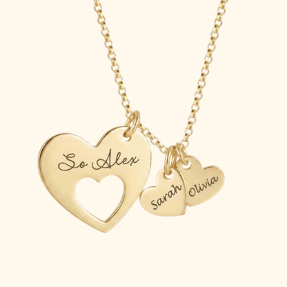 Gepersonaliseerde Familie Hart Ketting