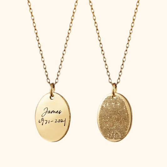 Gepersonaliseerde Gegraveerde Vingerafdruk Ketting