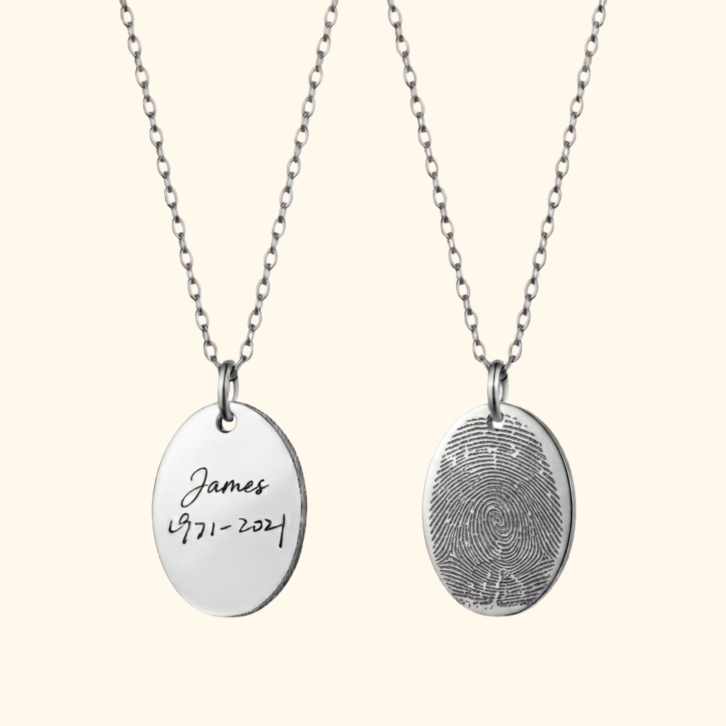 Gepersonaliseerde Gegraveerde Vingerafdruk Ketting