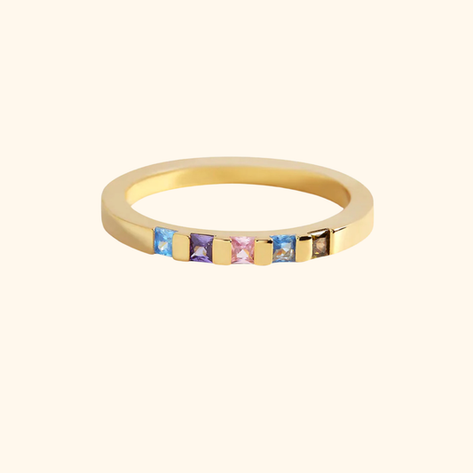Gepersonaliseerde Geboortesteen Band Ring