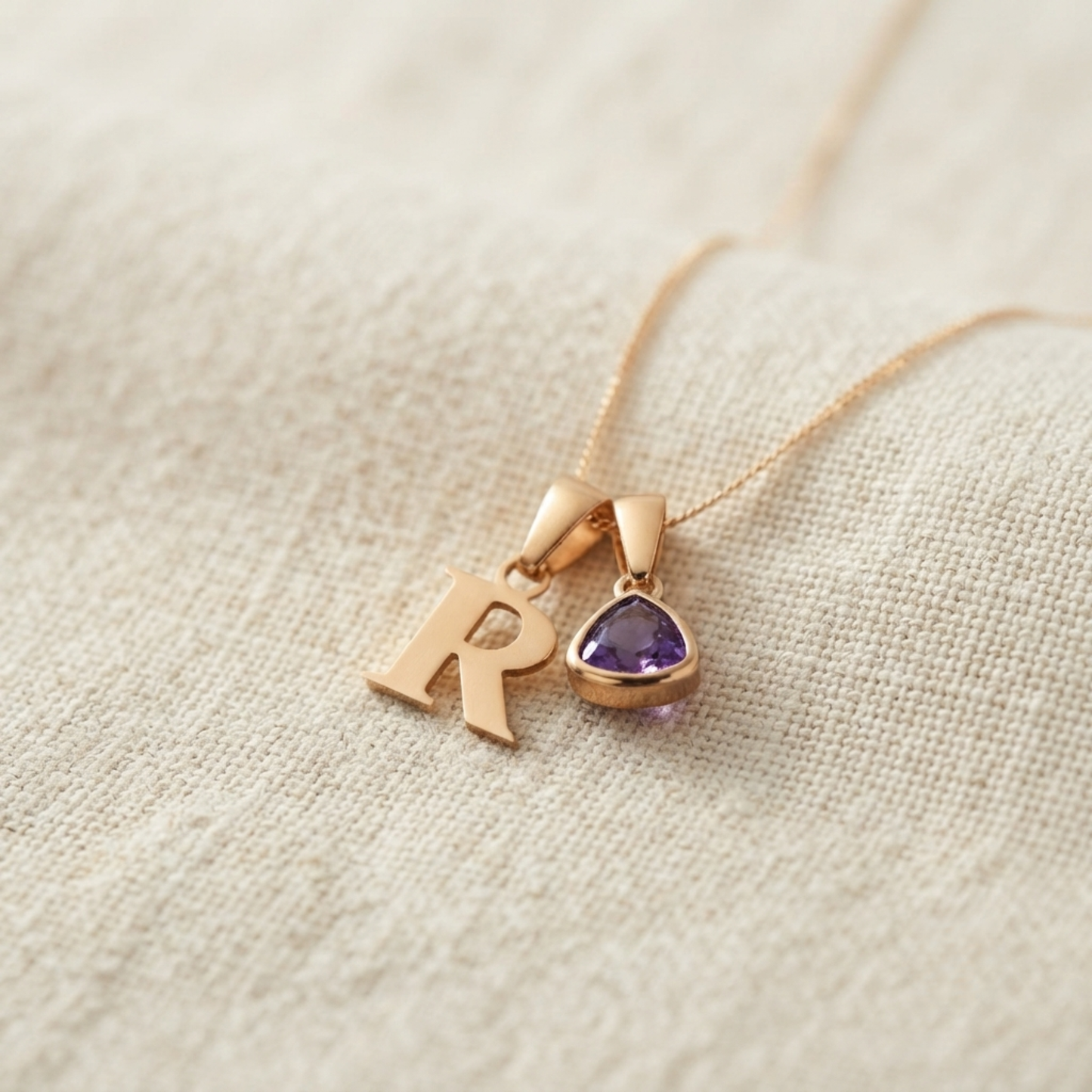 Initiaal Geboortesteen Bedel Ketting