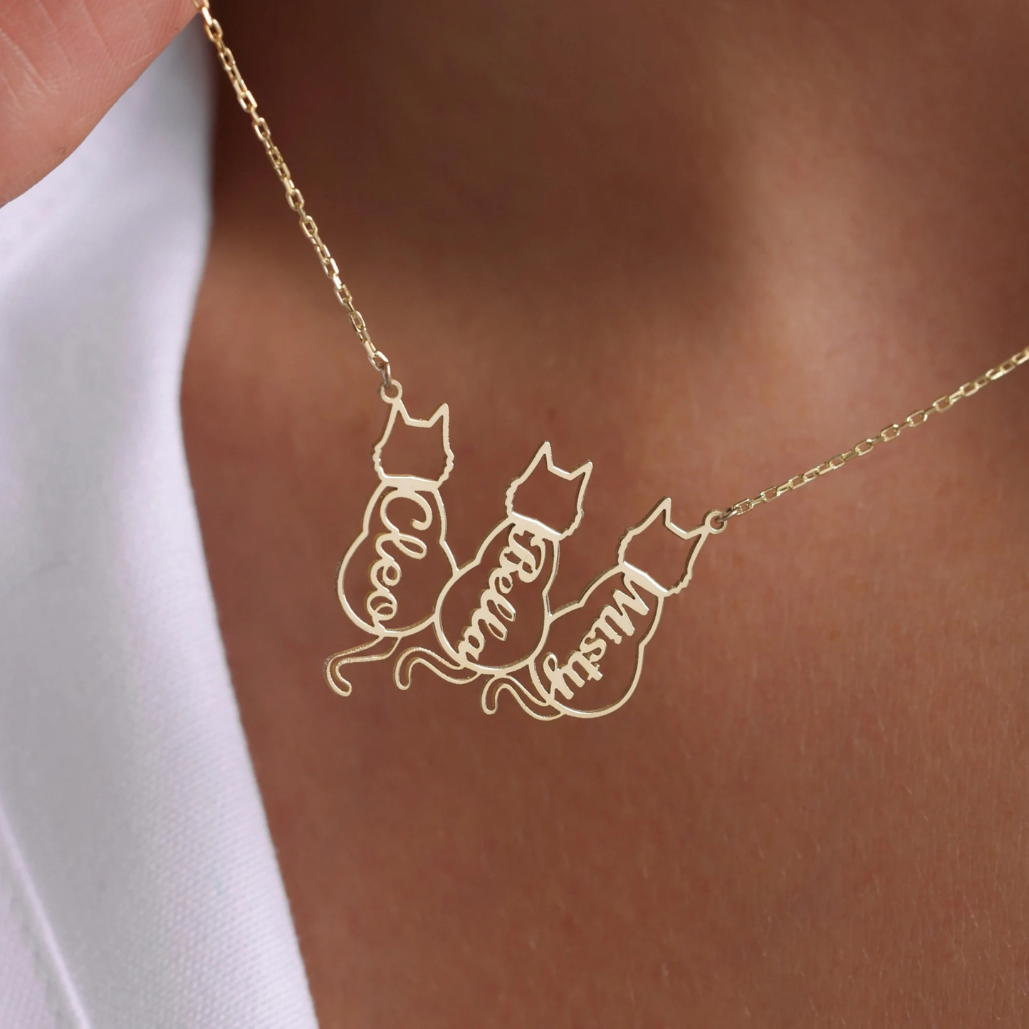 Aangepaste Kat Herinnerings Ketting