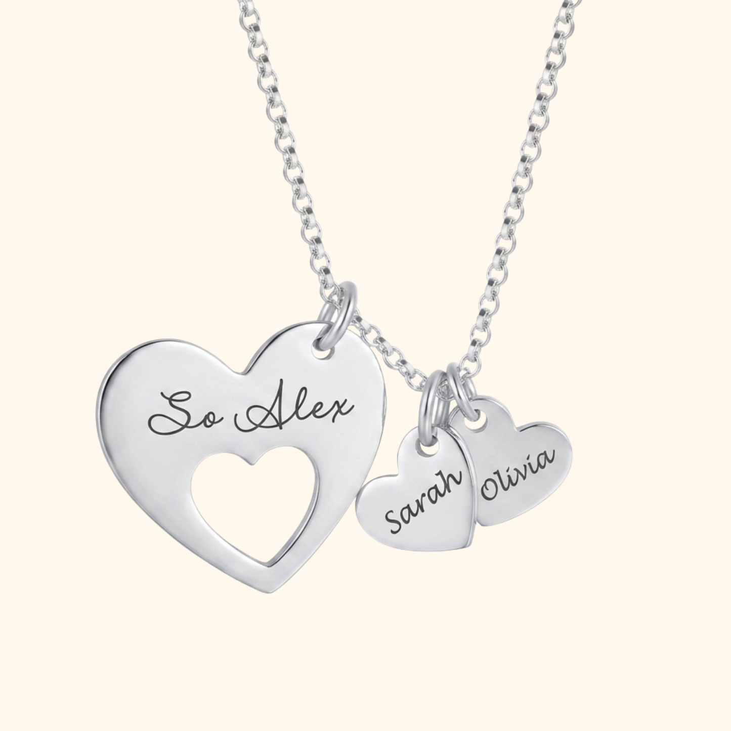 Gepersonaliseerde Familie Hart Ketting