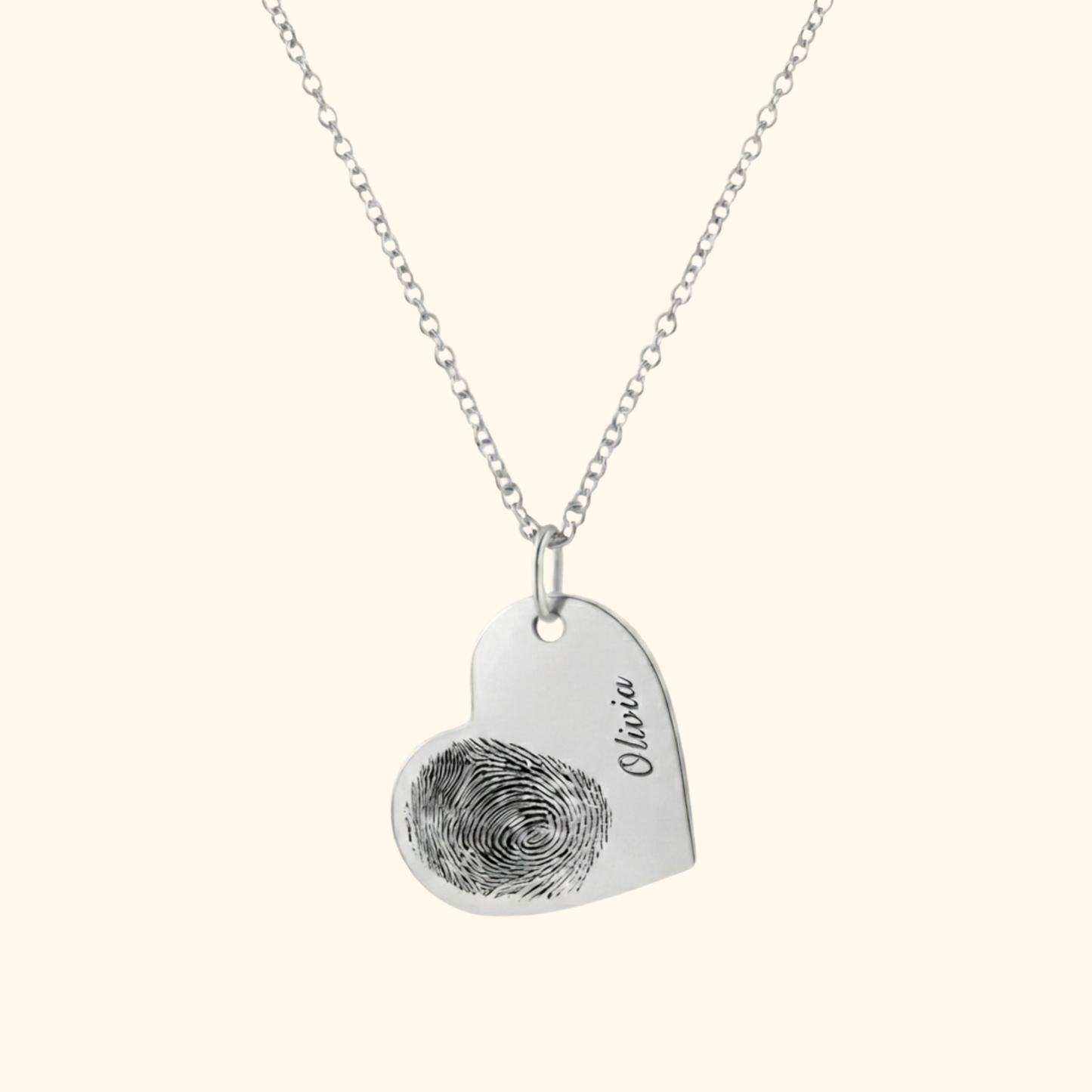 Gepersonaliseerde Hart Vingerafdruk Ketting