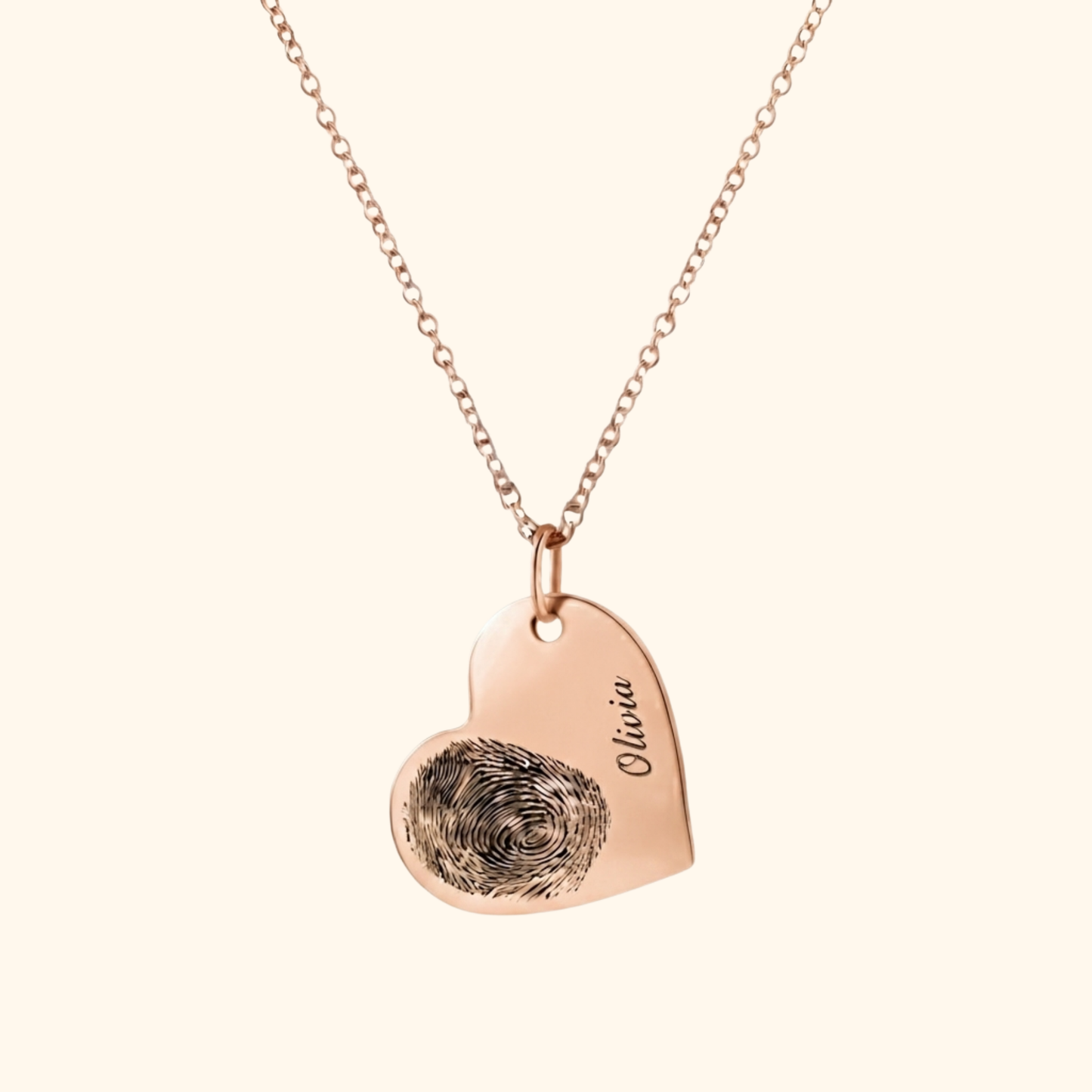 Gepersonaliseerde Hart Vingerafdruk Ketting