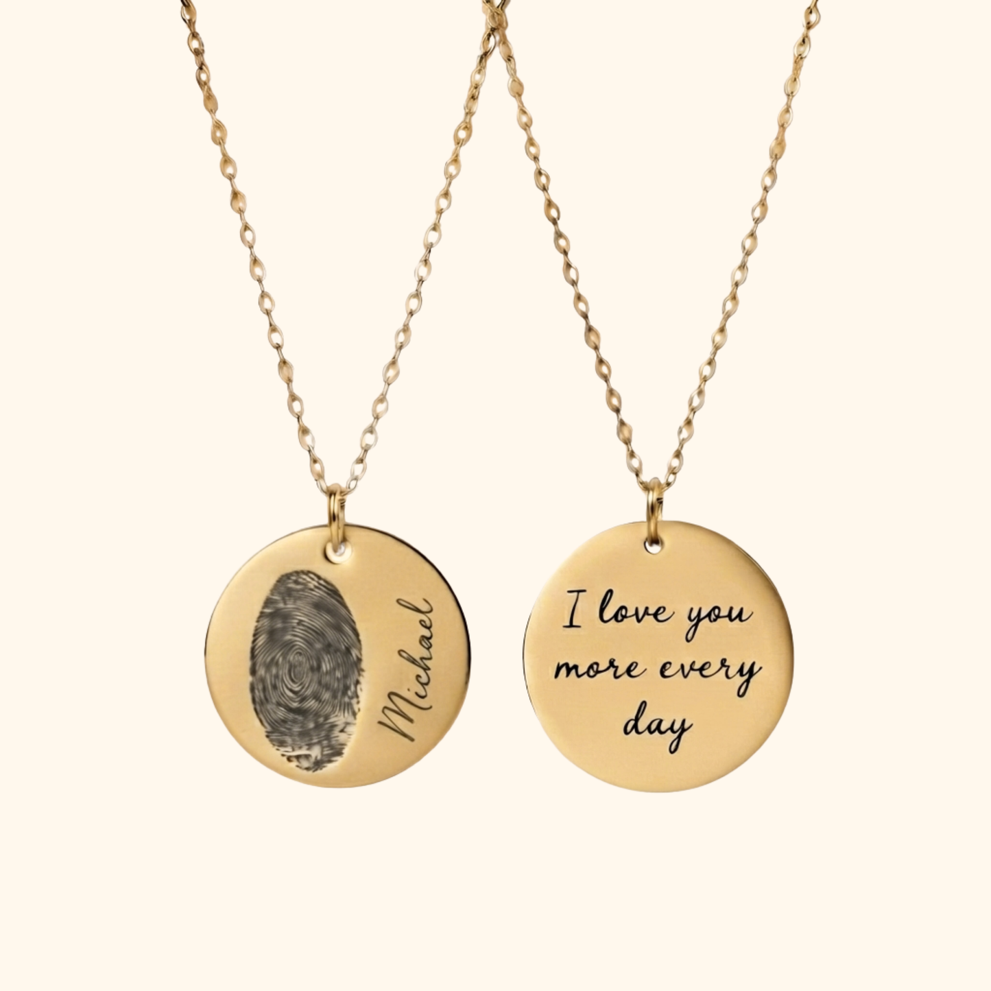 Gepersonaliseerde Vingerafdruk Naam Ketting