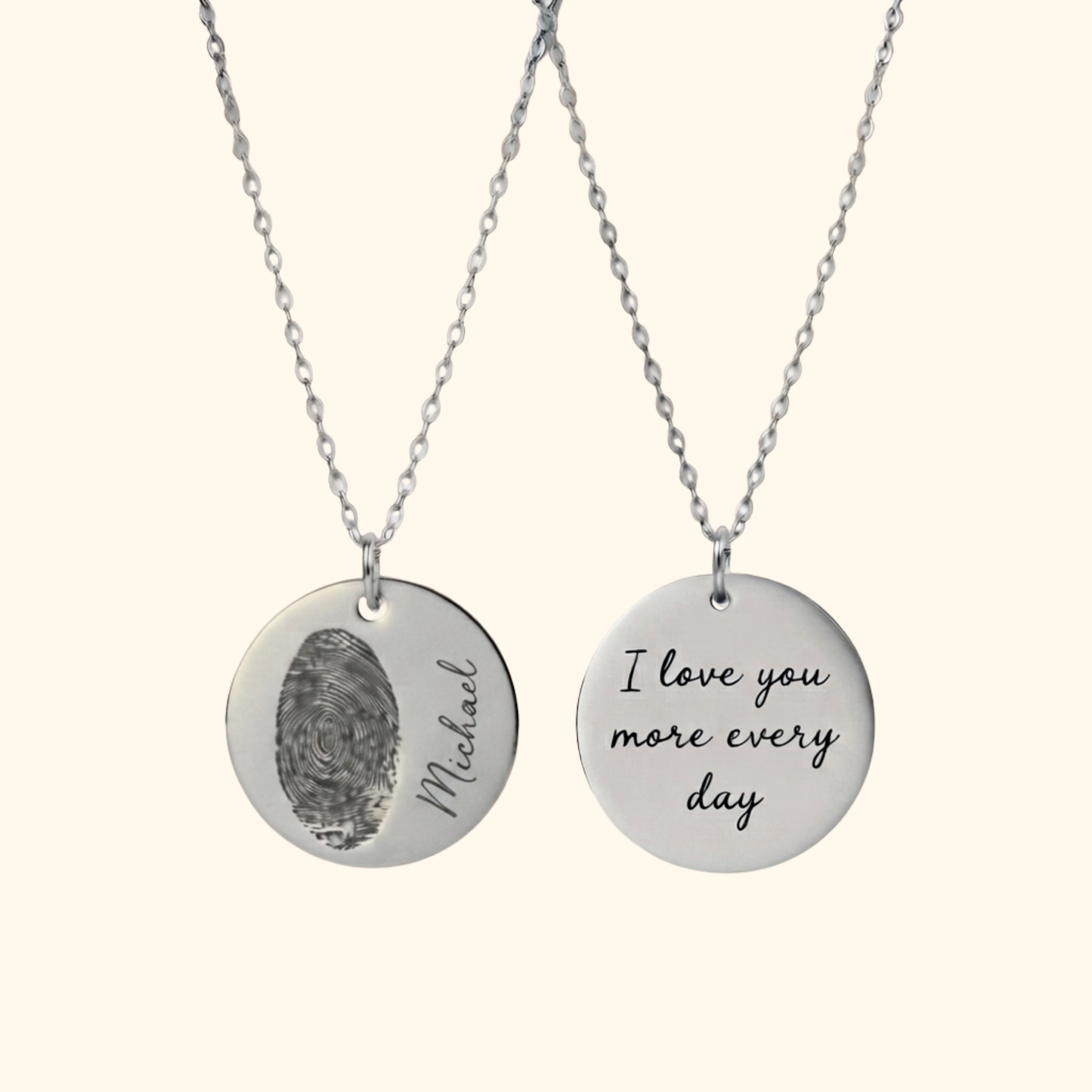 Gepersonaliseerde Vingerafdruk Naam Ketting