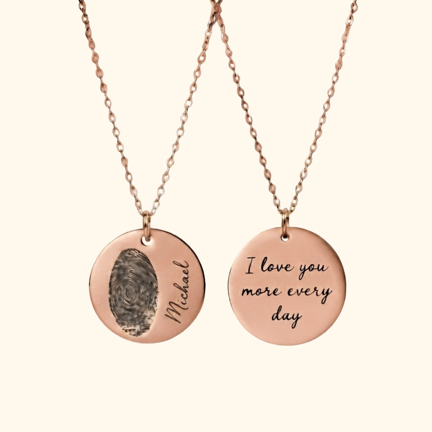 Gepersonaliseerde Vingerafdruk Naam Ketting
