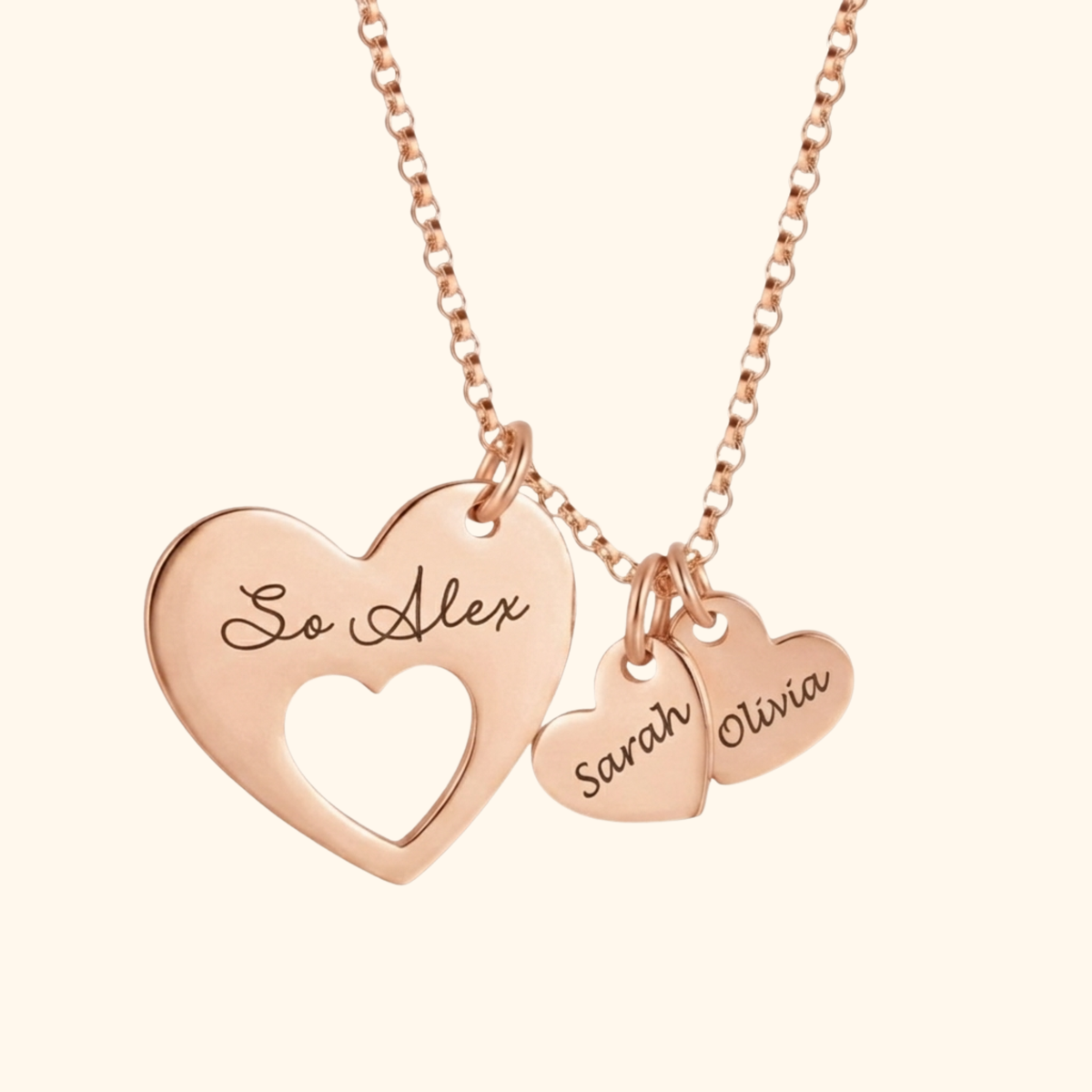 Gepersonaliseerde Familie Hart Ketting