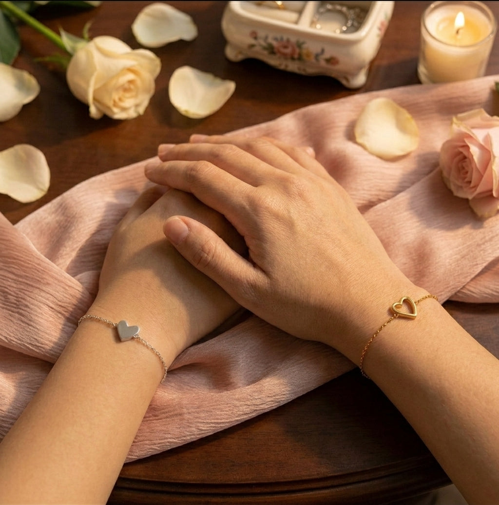 Elegante Matching Hartjes Armband