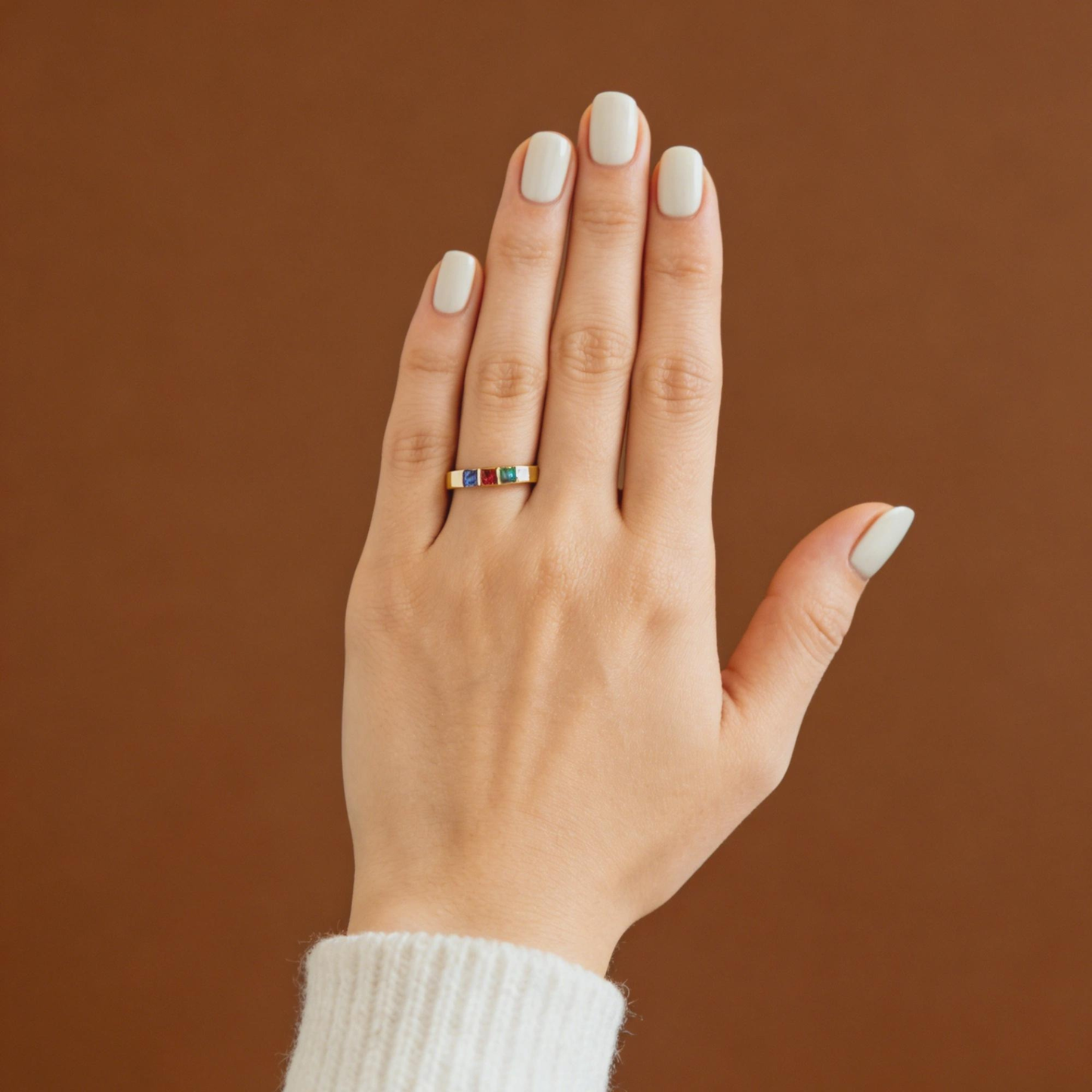 Gepersonaliseerde Geboortesteen Band Ring