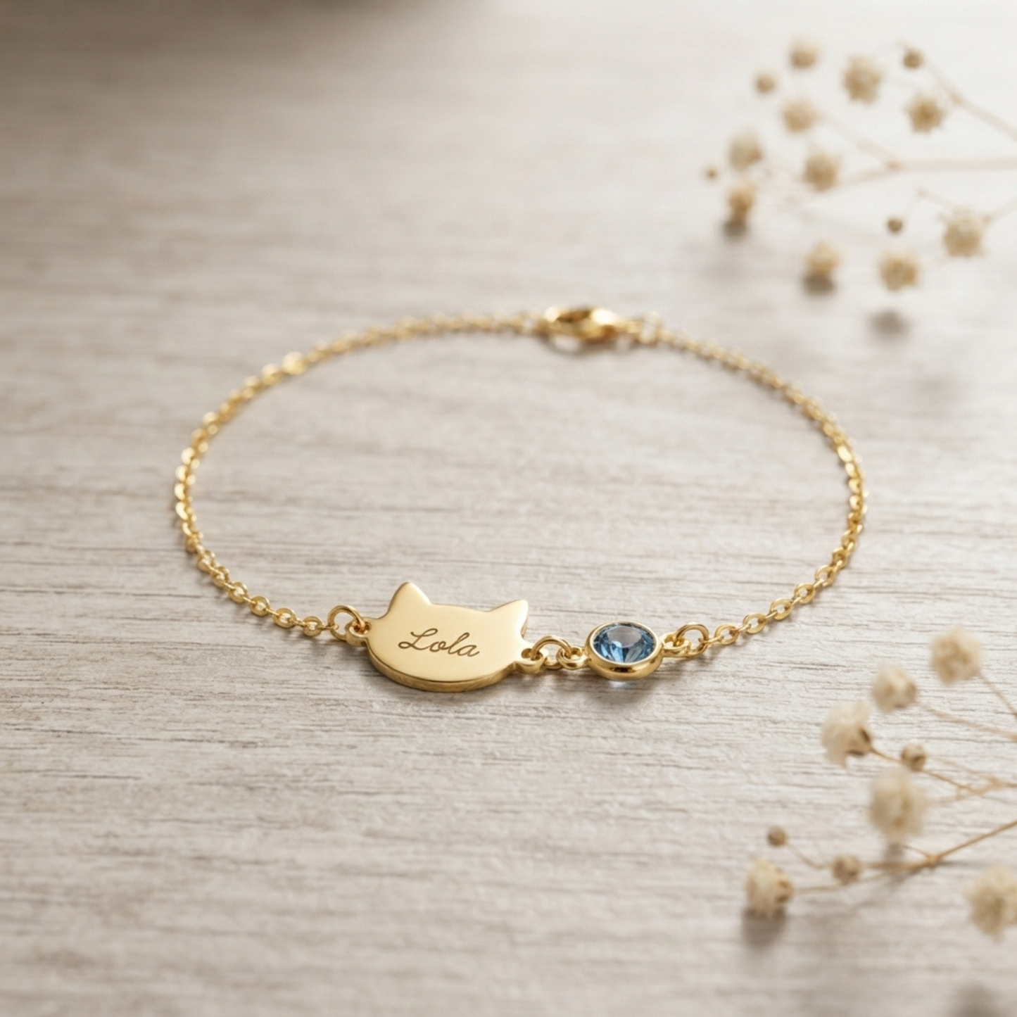 Gepersonaliseerde Katten Naam Armband