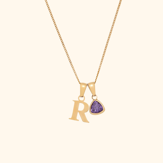 Initiaal Geboortesteen Bedel Ketting