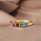 Gepersonaliseerde Geboortesteen Band Ring