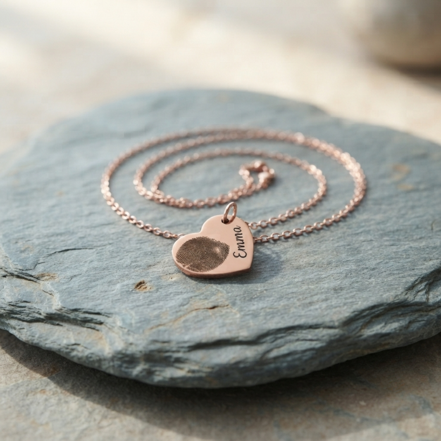 Gepersonaliseerde Hart Vingerafdruk Ketting