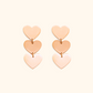 Triple Heart Statement Earrings