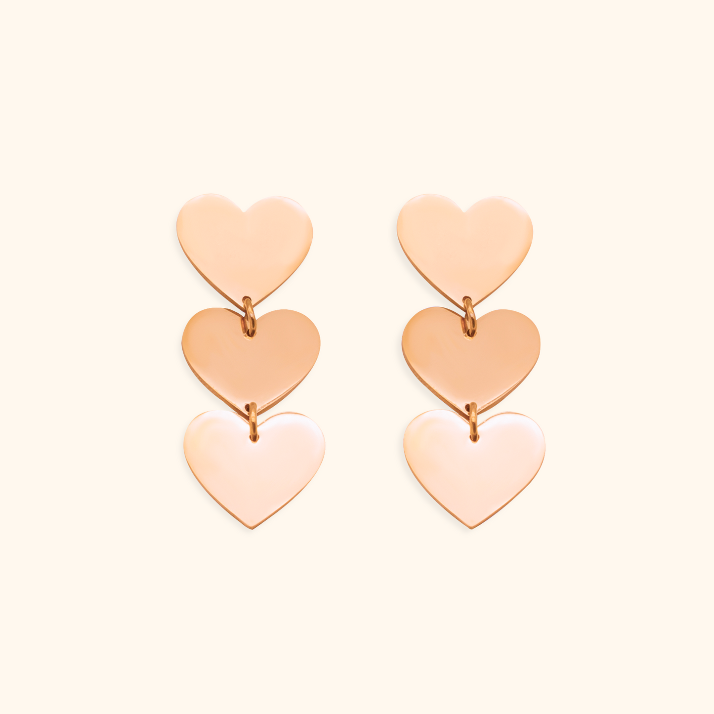 Triple Heart Statement Earrings