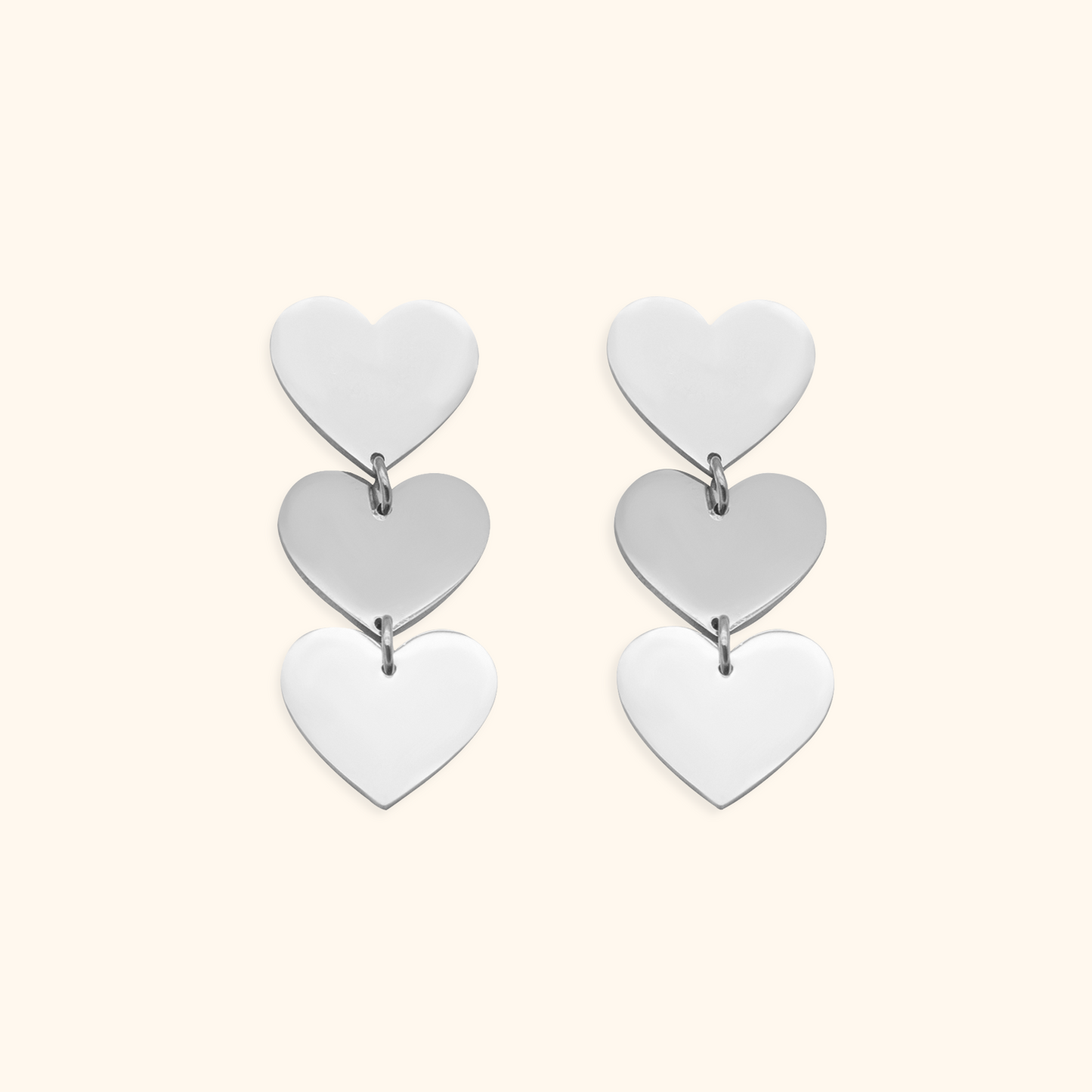 Triple Heart Statement Earrings