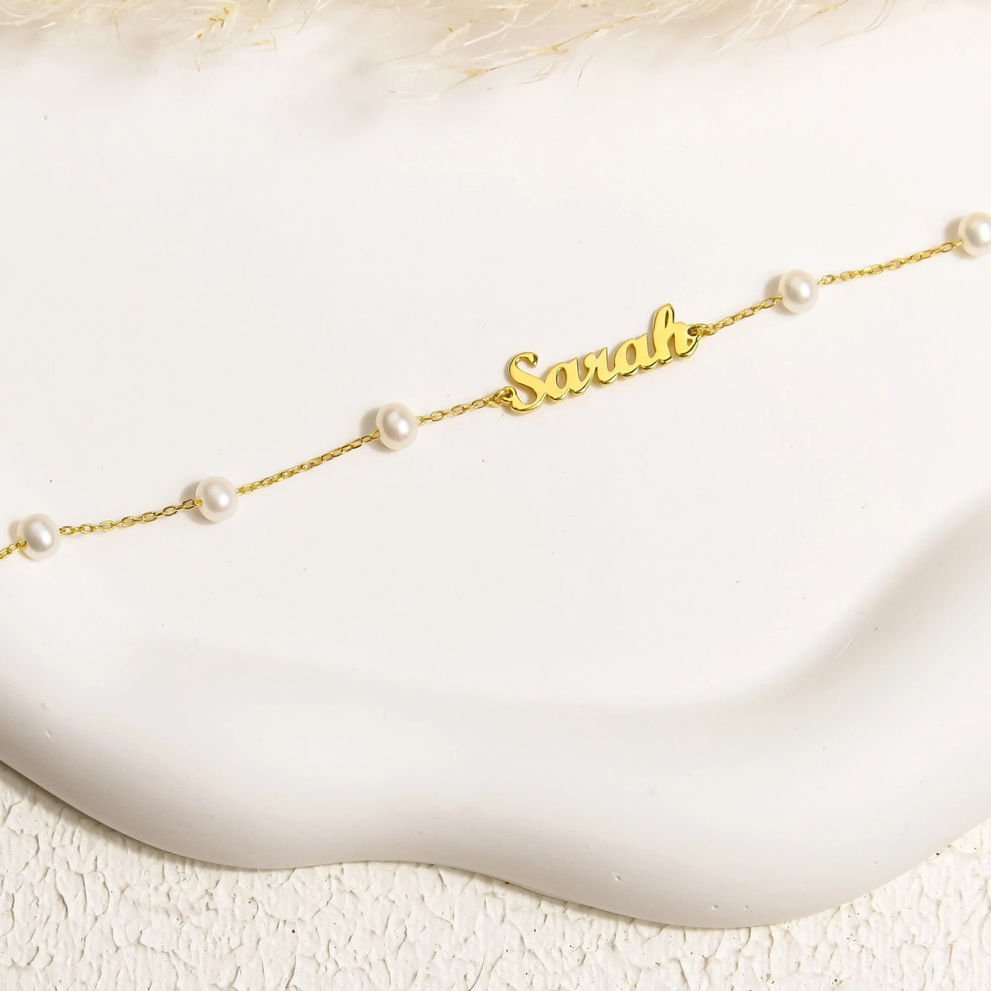 Gepersonaliseerde Fijne Parel Naam Armband