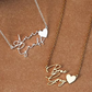 Gepersonaliseerde Twee Namen Hart Ketting