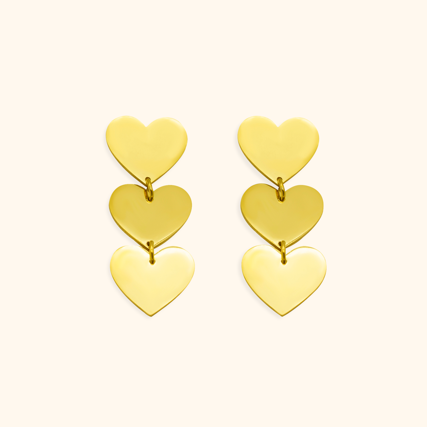 Triple Heart Statement Earrings