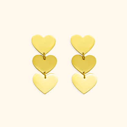 Triple Heart Statement Earrings