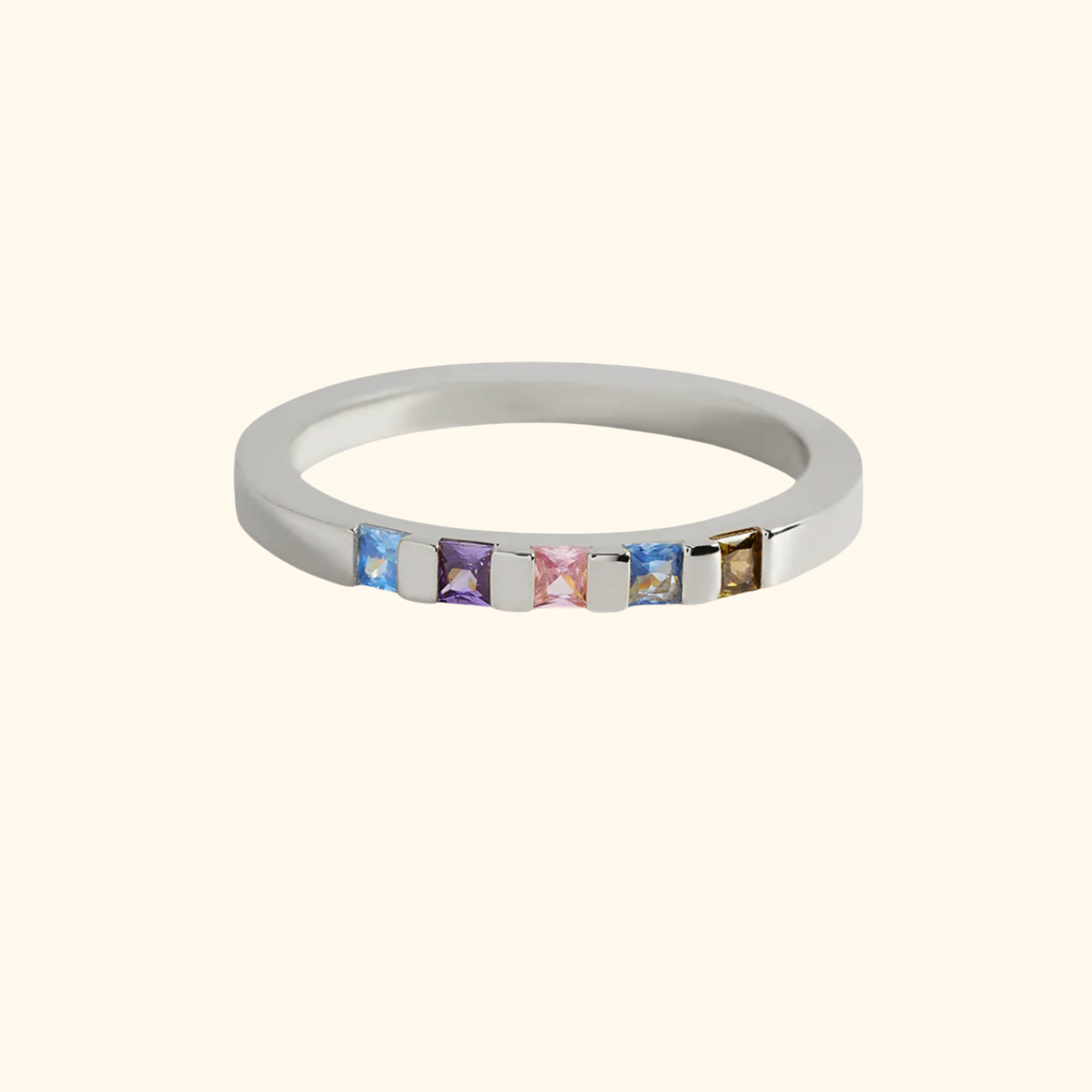 Gepersonaliseerde Geboortesteen Band Ring