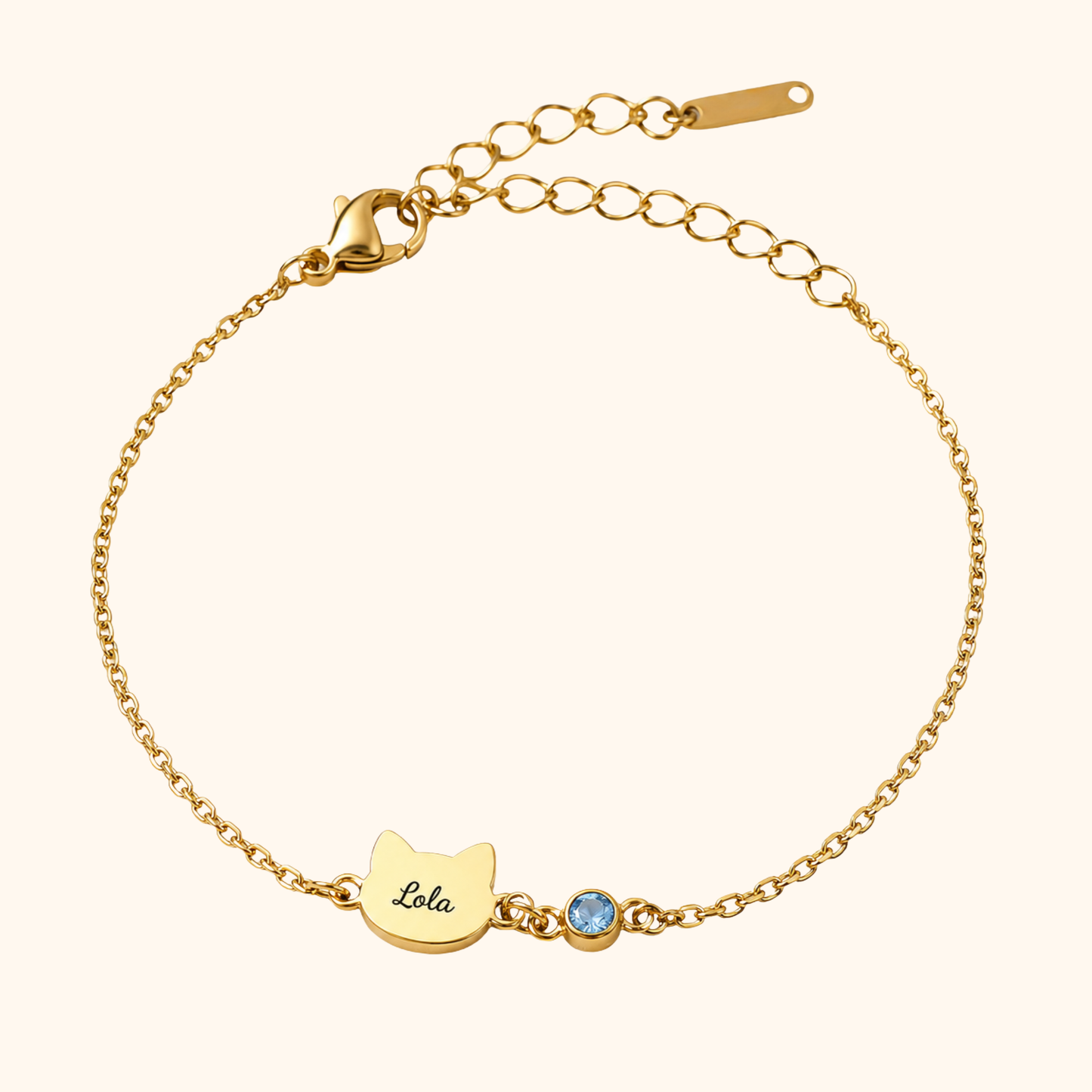 Gepersonaliseerde Katten Naam Armband