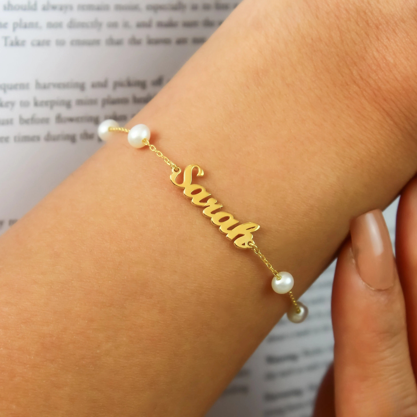 Gepersonaliseerde Fijne Parel Naam Armband