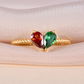 Gepersonaliseerde Hart Geboortesteen Ring