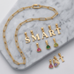 Gepersonaliseerde Initiaal Geboortesteen Slot Ketting