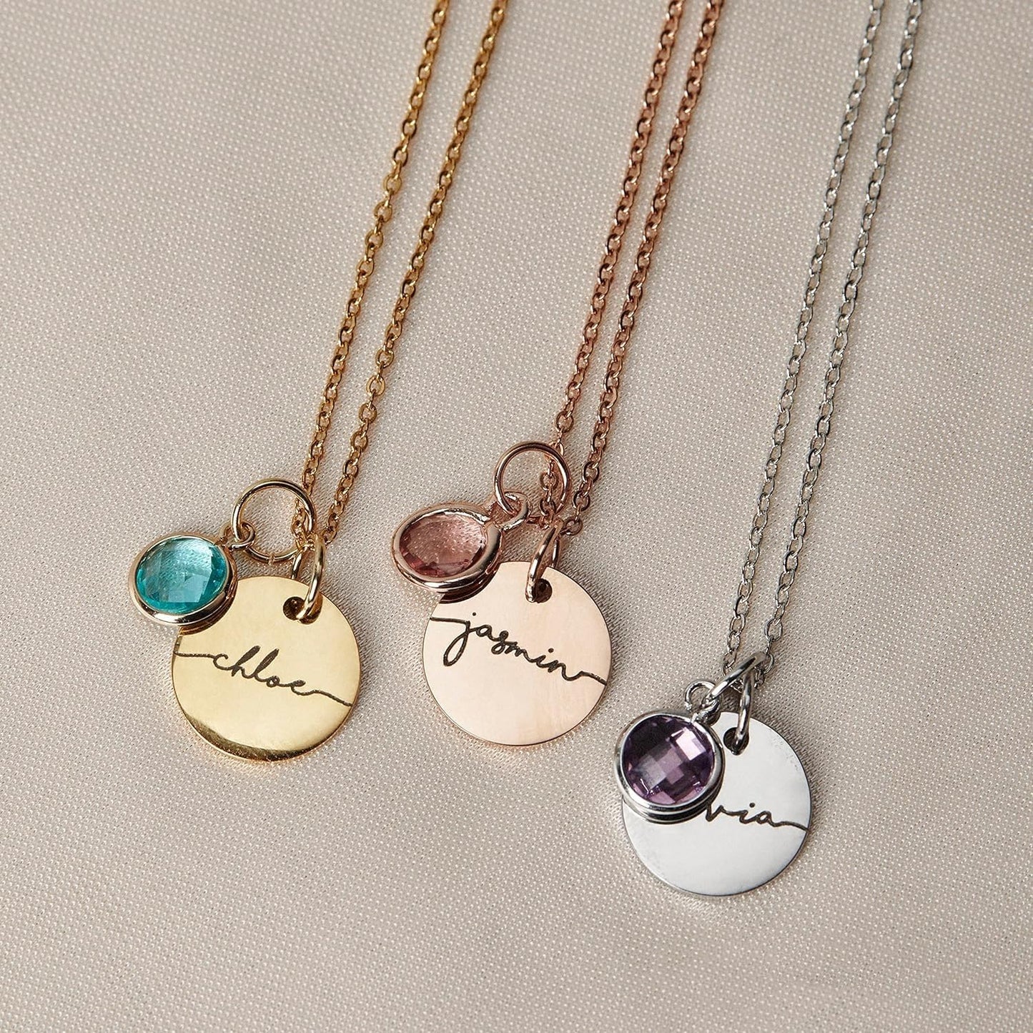 Personalized Birthstone Pendant Necklace