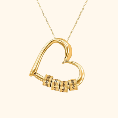 Gepersonaliseerde Hart Gegraveerde Kralen Ketting
