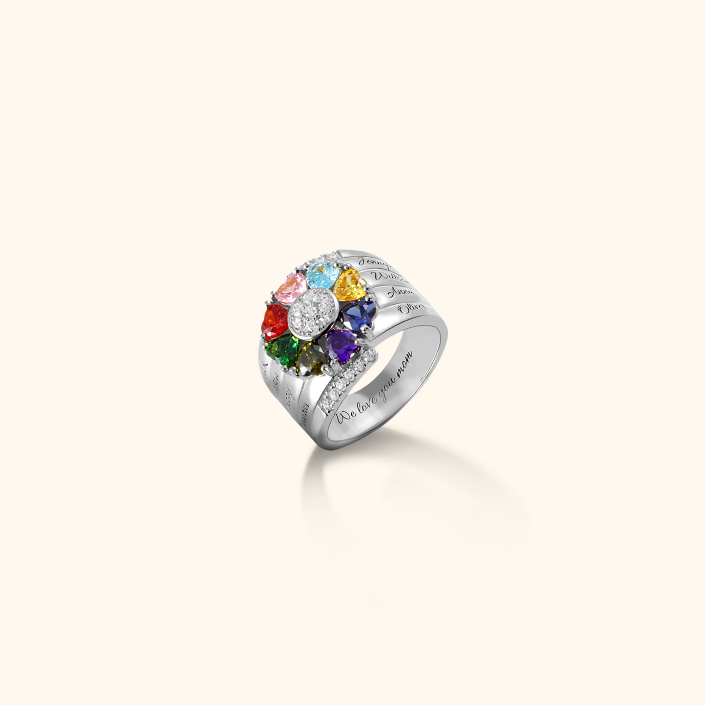 Personalized Birthstone Family Ring