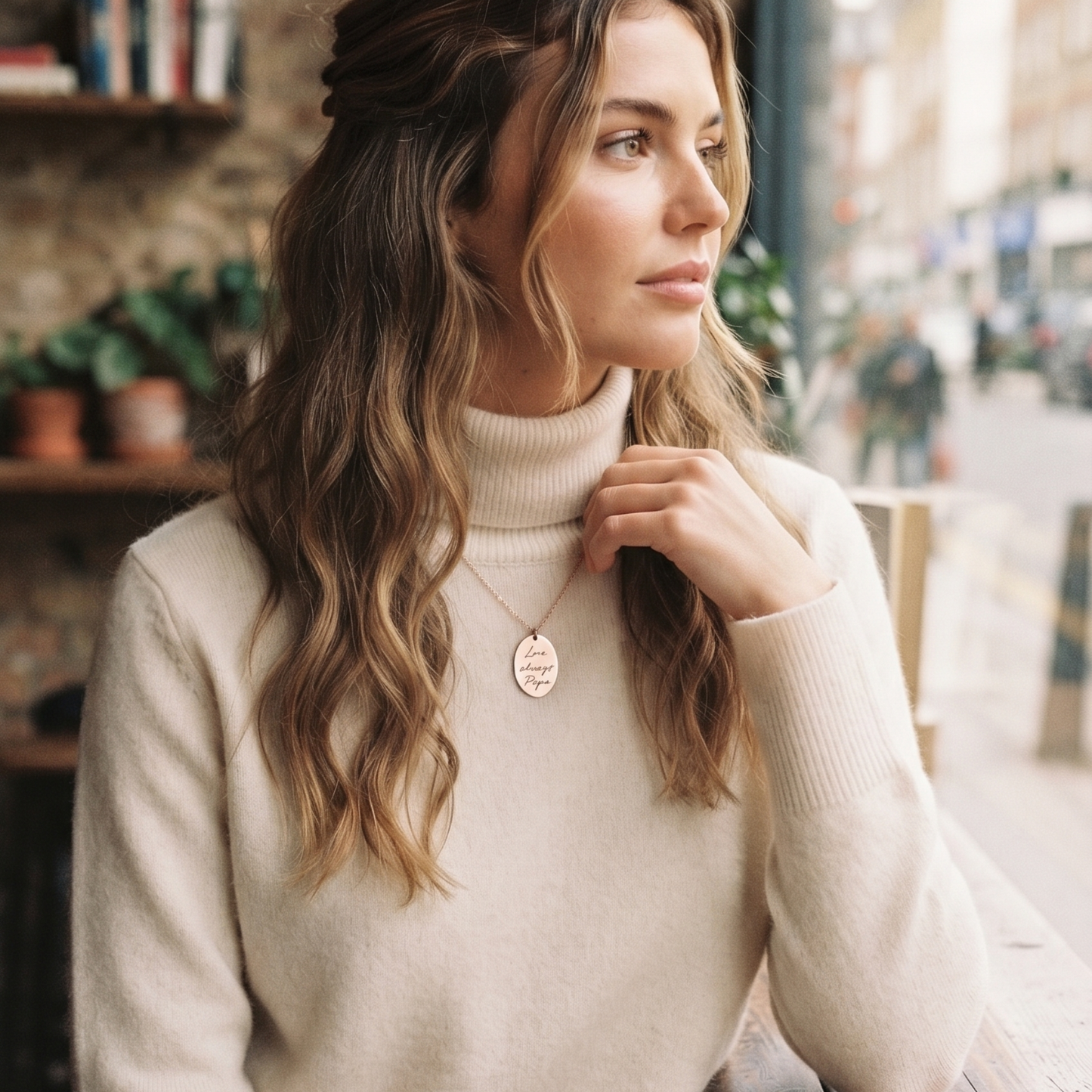 Gepersonaliseerde Gegraveerde Vingerafdruk Ketting