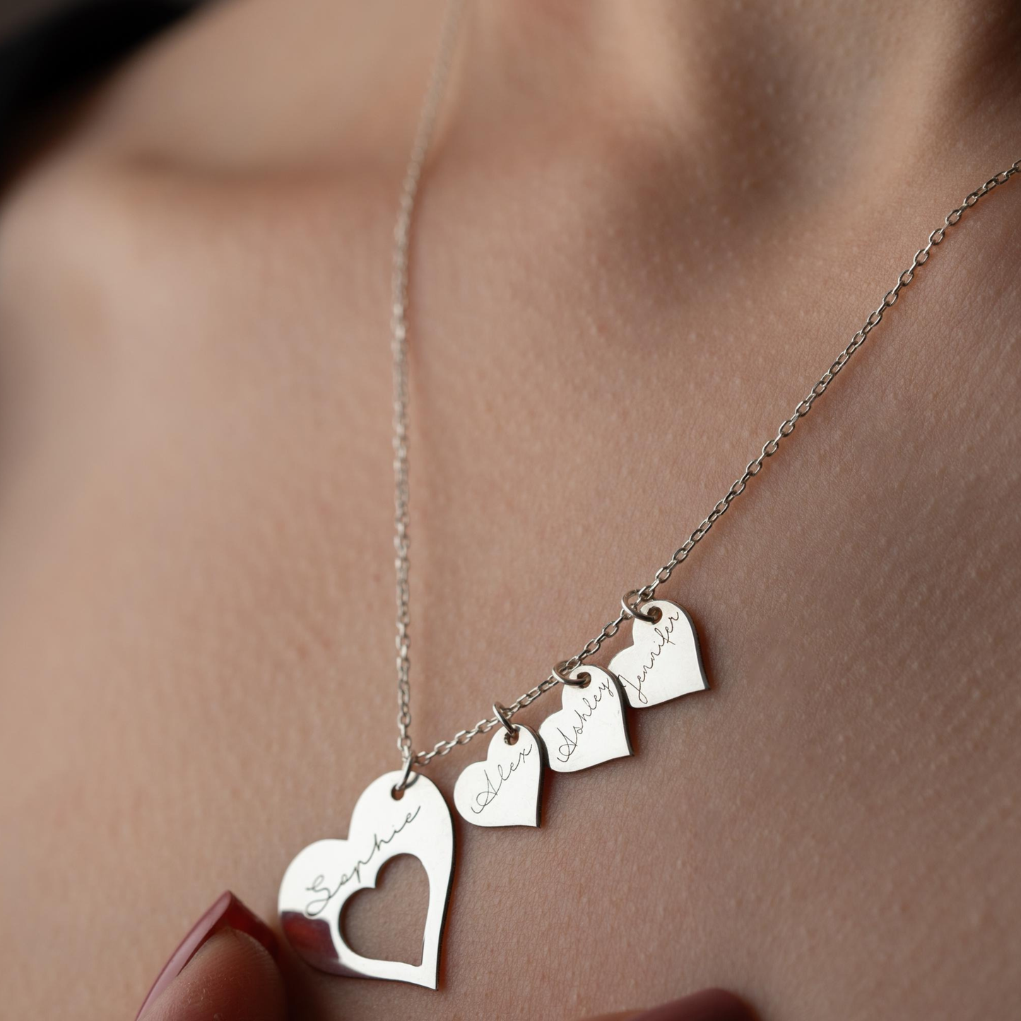 Gepersonaliseerde Familie Hart Ketting