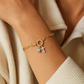 Geboortesteen Kruis Bedel Schakel Armband