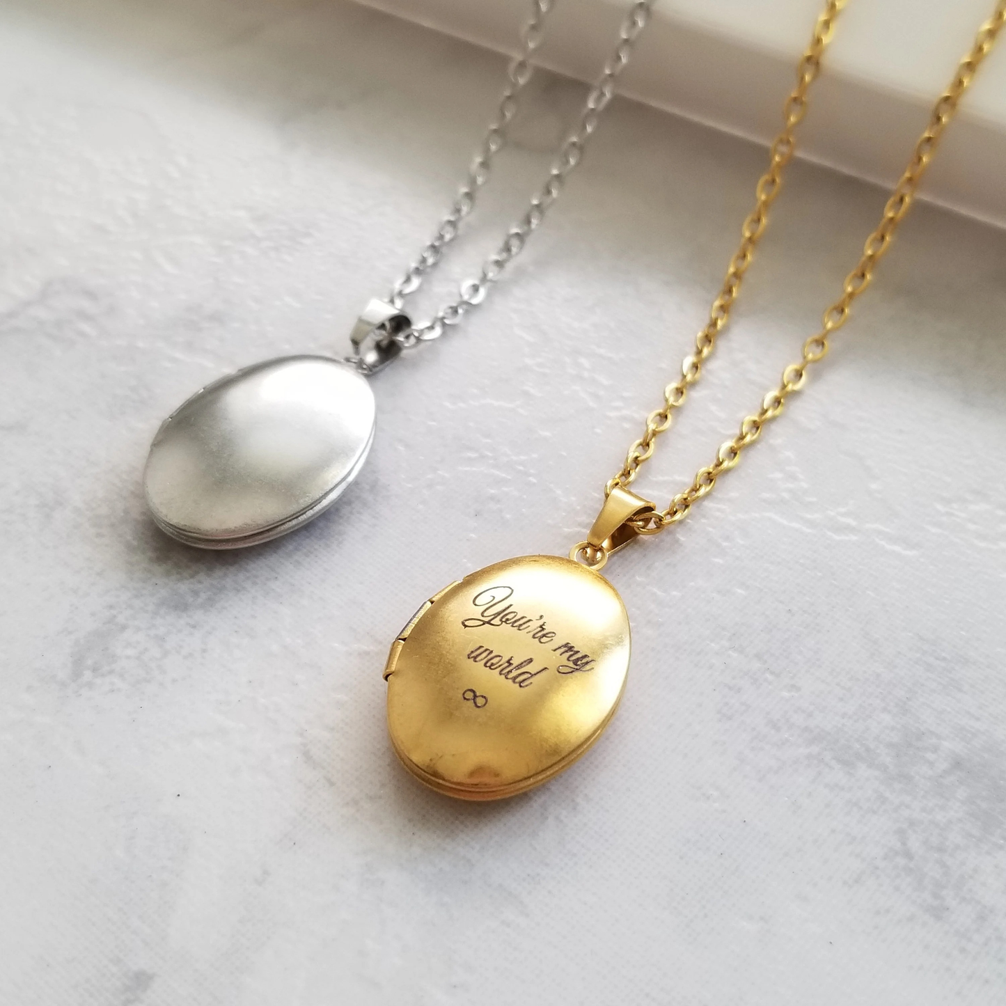 Gepersonaliseerde Gegraveerde Ovale Foto Ketting