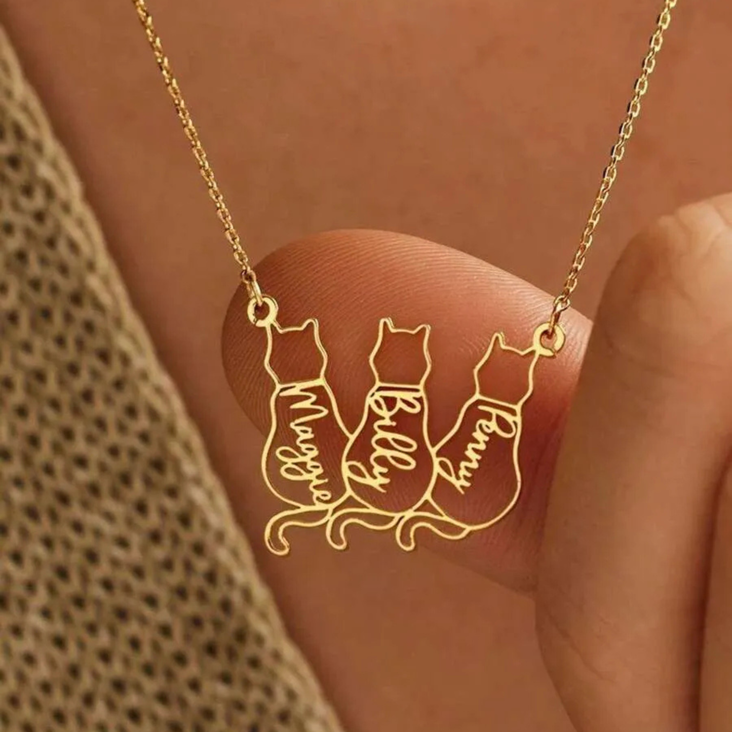 Aangepaste Kat Herinnerings Ketting