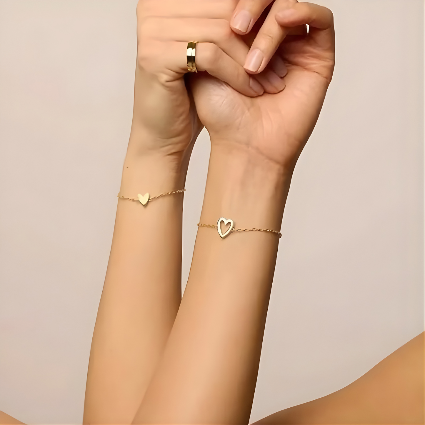 Elegante Matching Hartjes Armband