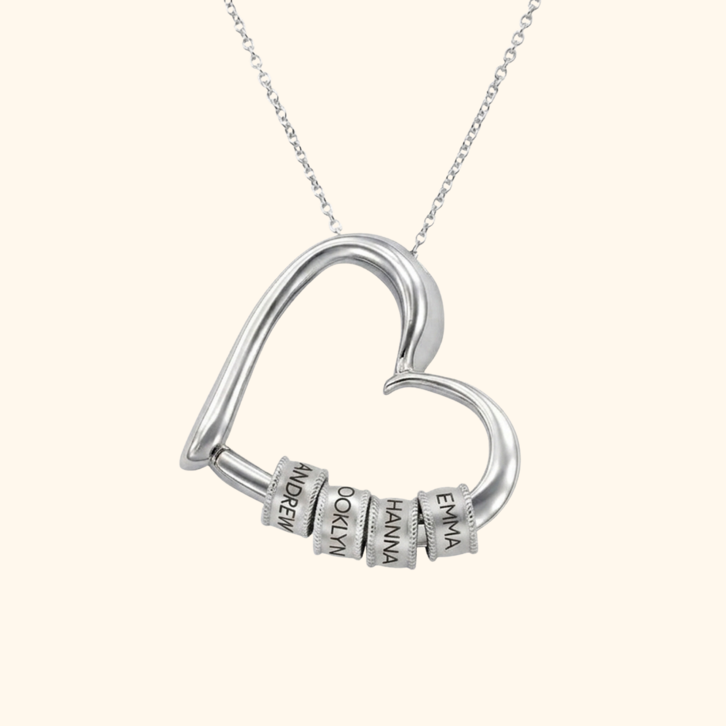Gepersonaliseerde Hart Gegraveerde Kralen Ketting