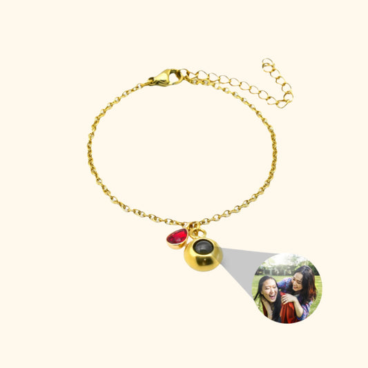 Memorial Photo Bracelet With Birthstone