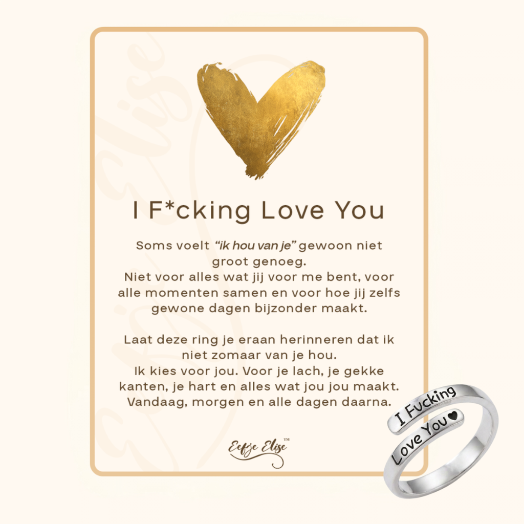 “I F*cking Love You” Verstelbare Ring